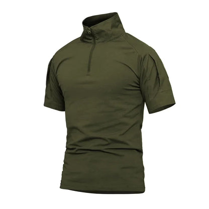 Camiseta táctica militar de verano para hombre, camisetas de algodón de camuflaje de manga corta, ropa para paintball, acampada, escalada y senderismo