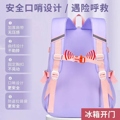 Mochila escolar primaria para niñas, bonita mochila para estudiantes, gran capacidad, impermeable, con apertura lateral, para niños, mochila para libros