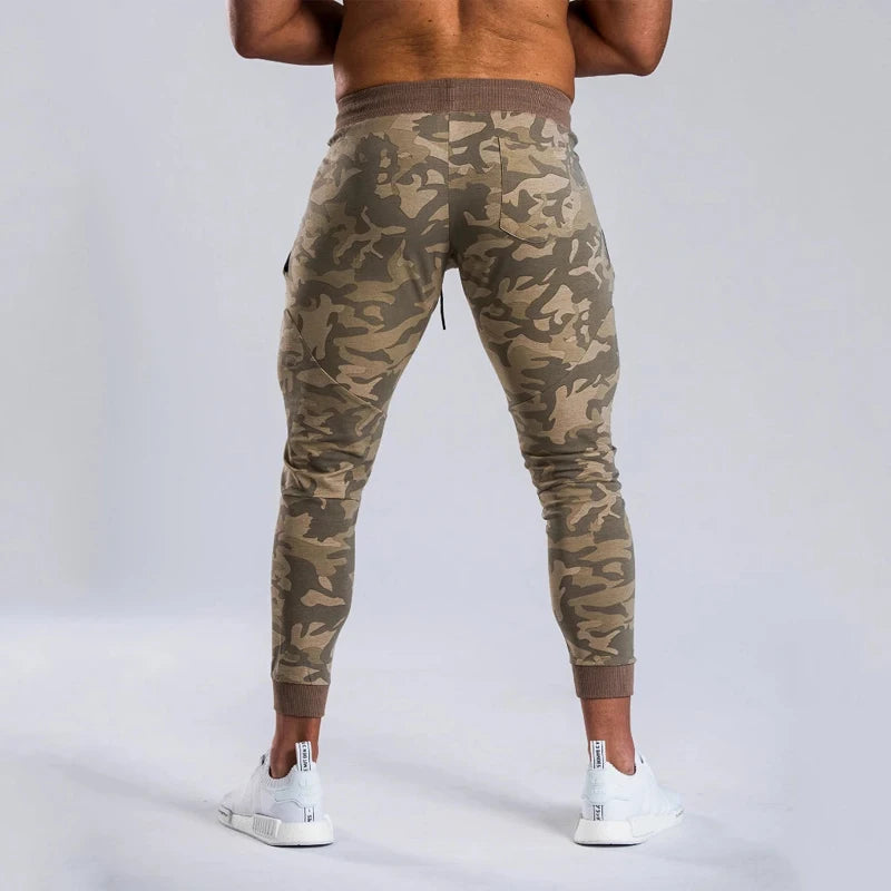 Pantalones deportivos nuevos para hombre, de algodón, con camuflaje, informales, para correr, fitness, gimnasio, culturismo, elásticos