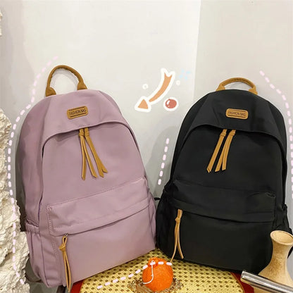 Mochila de ocio para mujer, nueva mochila de gran capacidad, para estudiantes, estilo japonés simplificado, estilo Harajuku, sólida, para adolescente