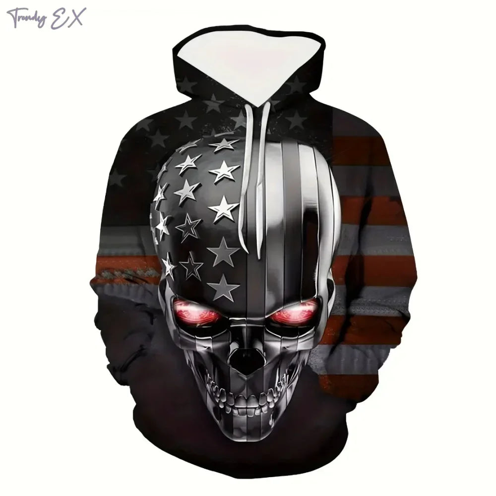 Sudadera para Hombre con Estampado 3D de Calaveras | Moda Urbana de Calle con Capucha y Bolsillo | Envío Gratis en **FLIPISHOP.COM**