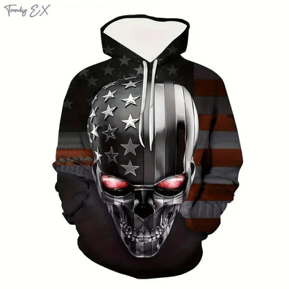 Sudadera para Hombre con Estampado 3D de Calaveras | Moda Urbana de Calle con Capucha y Bolsillo | Envío Gratis en **FLIPISHOP.COM**