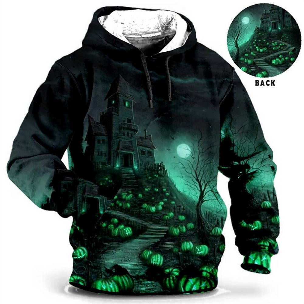 Sudadera con Capucha | Gráfica de Halloween para Hombre | Estampado 3D Completo | Moda Otoño 2025 | Envío Gratis en **FLIPISHOP.COM**