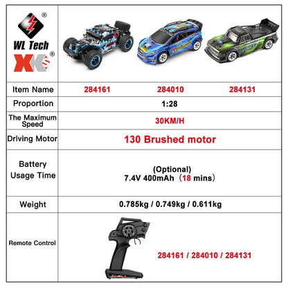 Coches Drifting PRO, WLtoys 1:28 284131 284161 2.4G Racing Mini RC Car 30KM/H 4WD Eléctrico de alta velocidad Control remoto Drift Toys para niños Regalos