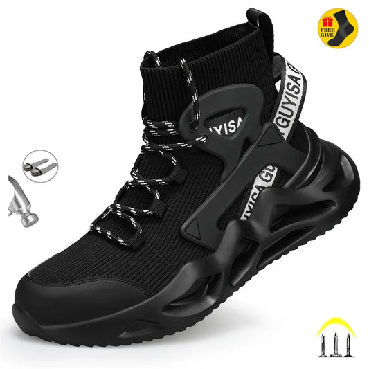 Botas de seguridad para hombre, zapatos de trabajo, antiaplastamiento, con punta de acero, indestructibles, ligeras, tallas grandes 35-48, Envío 0.00 $.