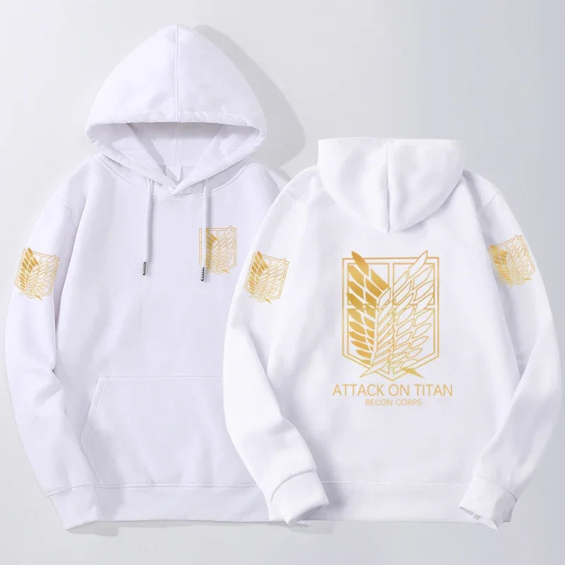 Sudadera con Capucha Impresa de Ataque a los Titanes 2024 | Cuello Redondo Harajuku | Deportivo | Envío Gratis en Flipishop.com"