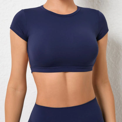 Camisetas deportivas Hearuisavy, ropa deportiva transpirable para entrenamiento, ropa de fitness sin espalda, ropa de yoga, almohadillas para el pecho, tops deportivos cortos, top de gimnasio para mujer