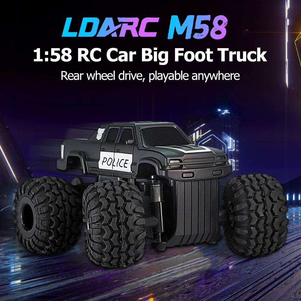 Coche LDARC M58 1:58 2.4G 6 ejes Mini vehículo todoterreno de control remoto Tracción trasera Simulación de escalada de escritorio Modelo de automóvil Big Foot, Envío 0.00 $