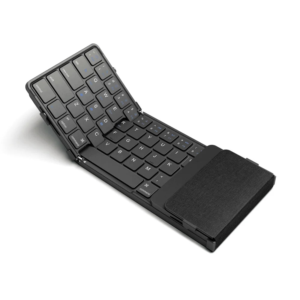 Estudiantes, Teclado inalámbrico triplegable con panel táctil Mini teclado recargable Teclado plegable para Windows Phone PC Mesa