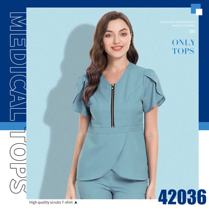 Camiseta, Unisex Uniforme médico quirúrgico Blusa Blusas médicas Blusas médicas Ropa de trabajo veterinaria Traje de hospital Mujer, Envío 0.00 $.