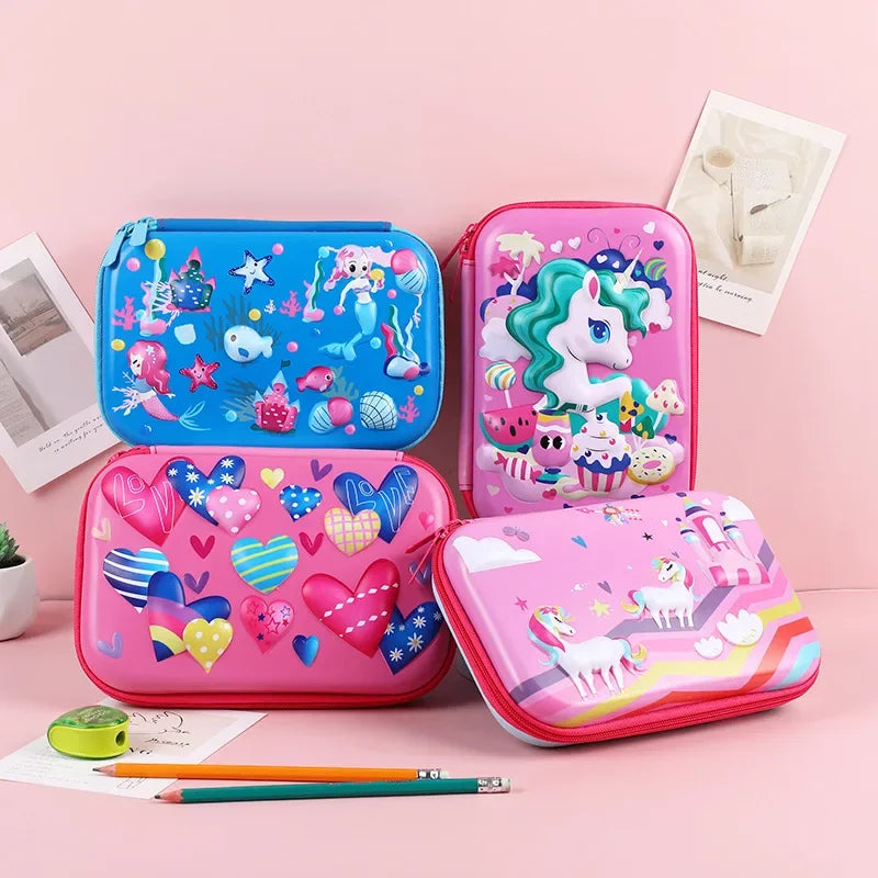 Estuches de dibujos animados de gran capacidad para niños Estuche de lápices de animales kawaii Regalo para niños Bolsa de papelería escolar