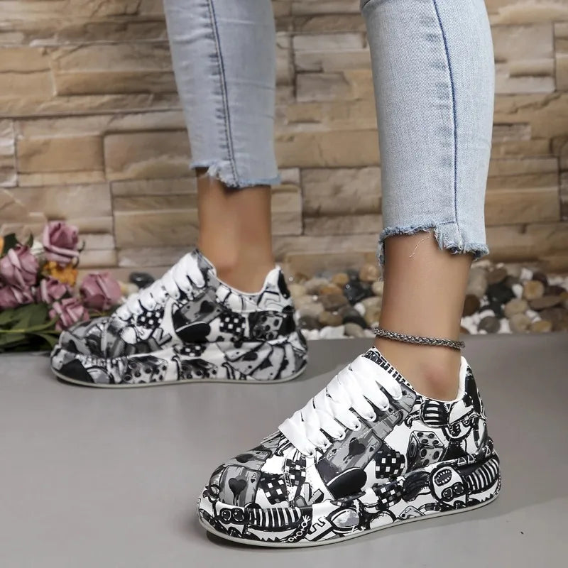 Zapatillas de Deporte Casuales para Mujer | Moda 2025 | Grafiti y Cordones | Envío Gratis en FLIPISHOP.COM