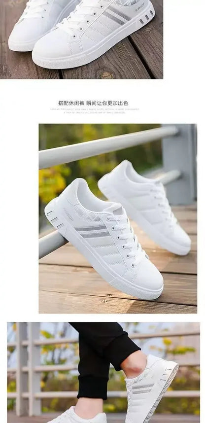 Zapatos Ligeros de Cuero Sintético | Zapatillas Deportivas Blancas para Hombre | Moda Versátil 2024 | Envío Gratis en **FLIPISHOP.COM**