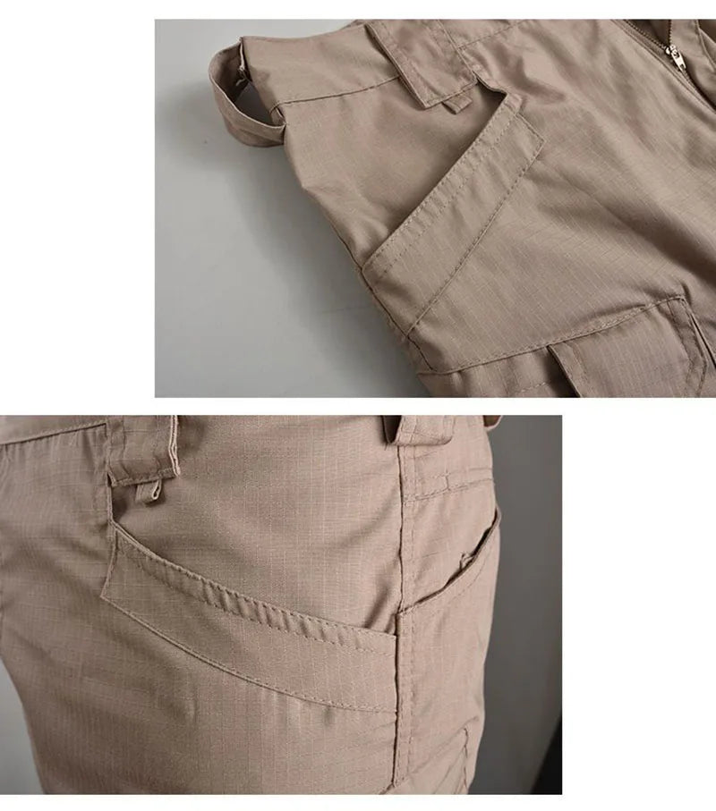 Pantalones cortos tácticos impermeables para hombre, pantalones cortos cargo para exteriores, ligeros, de secado rápido, transpirables, para senderismo, pesca, pantalones cortos cargo de gran tamaño 6XL