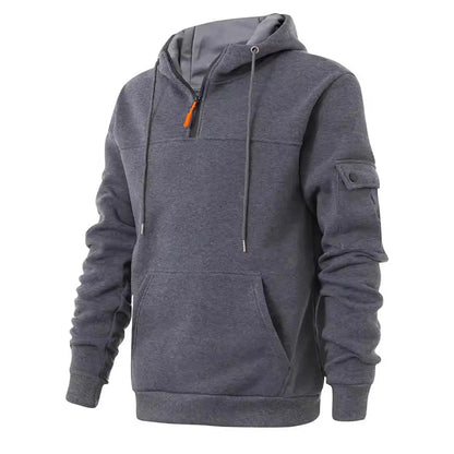 Sudadera con capucha y cremallera de un cuarto de moda para hombre, sudadera deportiva de manga larga con capucha y bolsillo para entrenamiento, sudaderas para hombres Logrado Activo Enviar