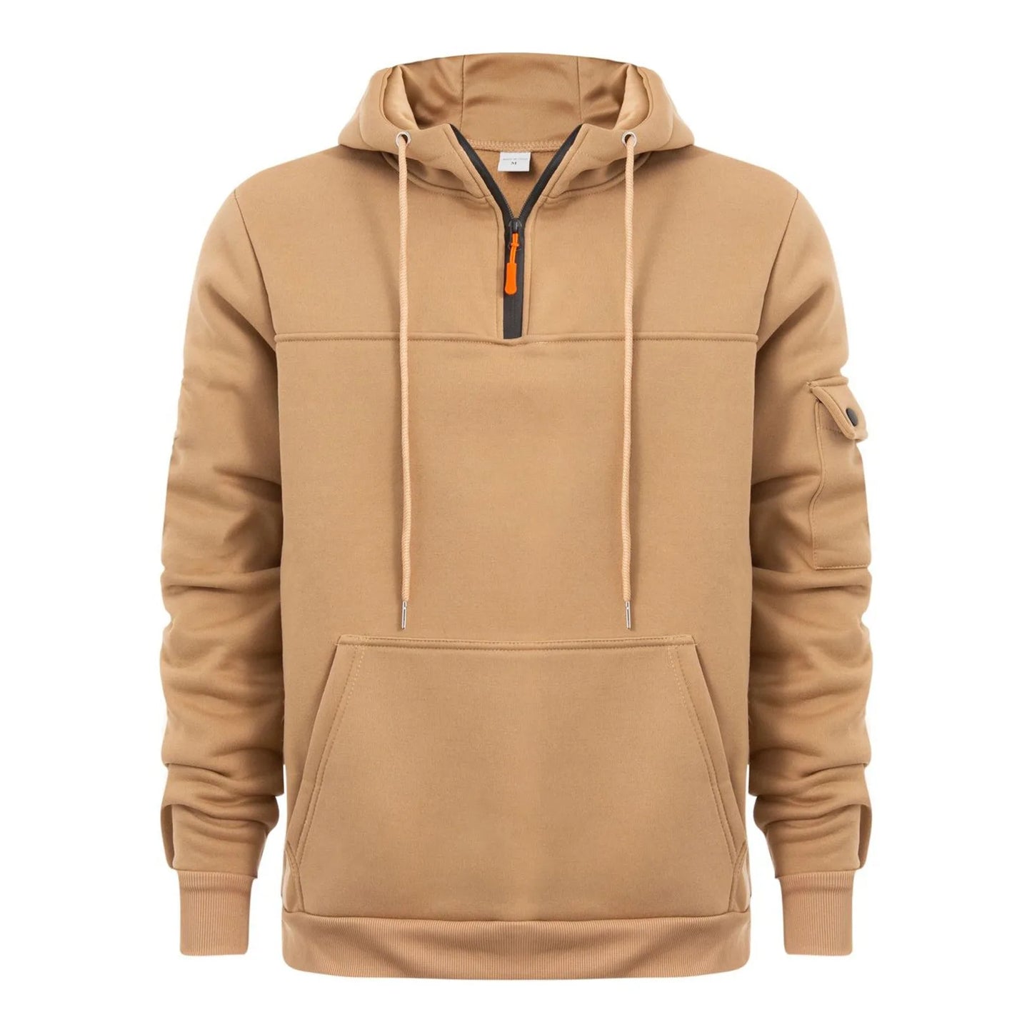 Sudadera con capucha y cremallera de un cuarto de moda para hombre, sudadera deportiva de manga larga con capucha y bolsillo para entrenamiento, sudaderas para hombres Logrado Activo Enviar