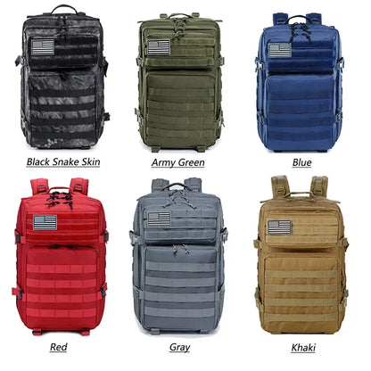 Mochilas QT&QY de 45 l para gimnasio, estilo fitness, para hombres y mujeres, para entrenamiento táctico al aire libre, Molle, bolsa de supervivencia, senderismo, mochila de trekking, Envío 0.00 $.