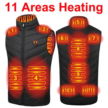 Chaleco calefaccionado de 9/13 áreas para hombre y mujer, chaqueta calefactable de invierno con USB, chaleco térmico con calefacción automática, chaqueta de plumón calefactora, chaleco Warmte.Envío 0.00 $.