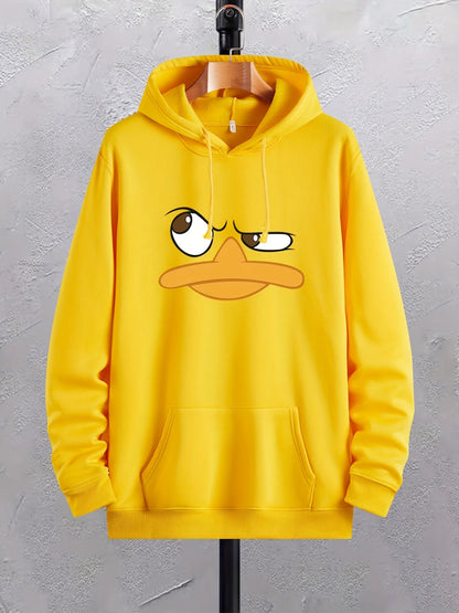 Sudadera con Capucha de Pato de Dibujos Animados para Hombre | Sudadera Gráfica con Bolsillo de Canguro | Ropa Casual y Cómoda | Envío Gratis en **FLIPISHOP.COM**