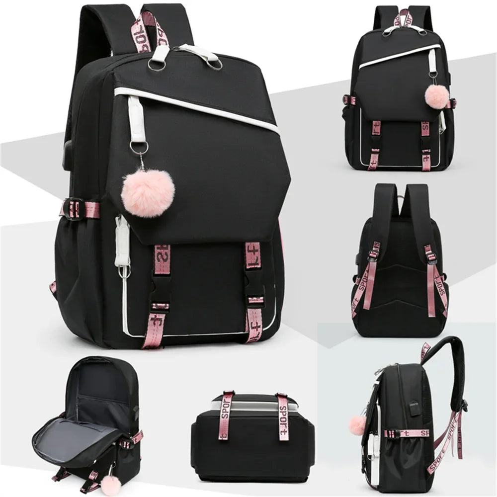 Mochila Adolescente para Niñas Escuela Niñas Mochila Escolar Nylon Negro Estudiantes Mochila Bubble Tea Funny Cat Bagpacks Laptop Mochila