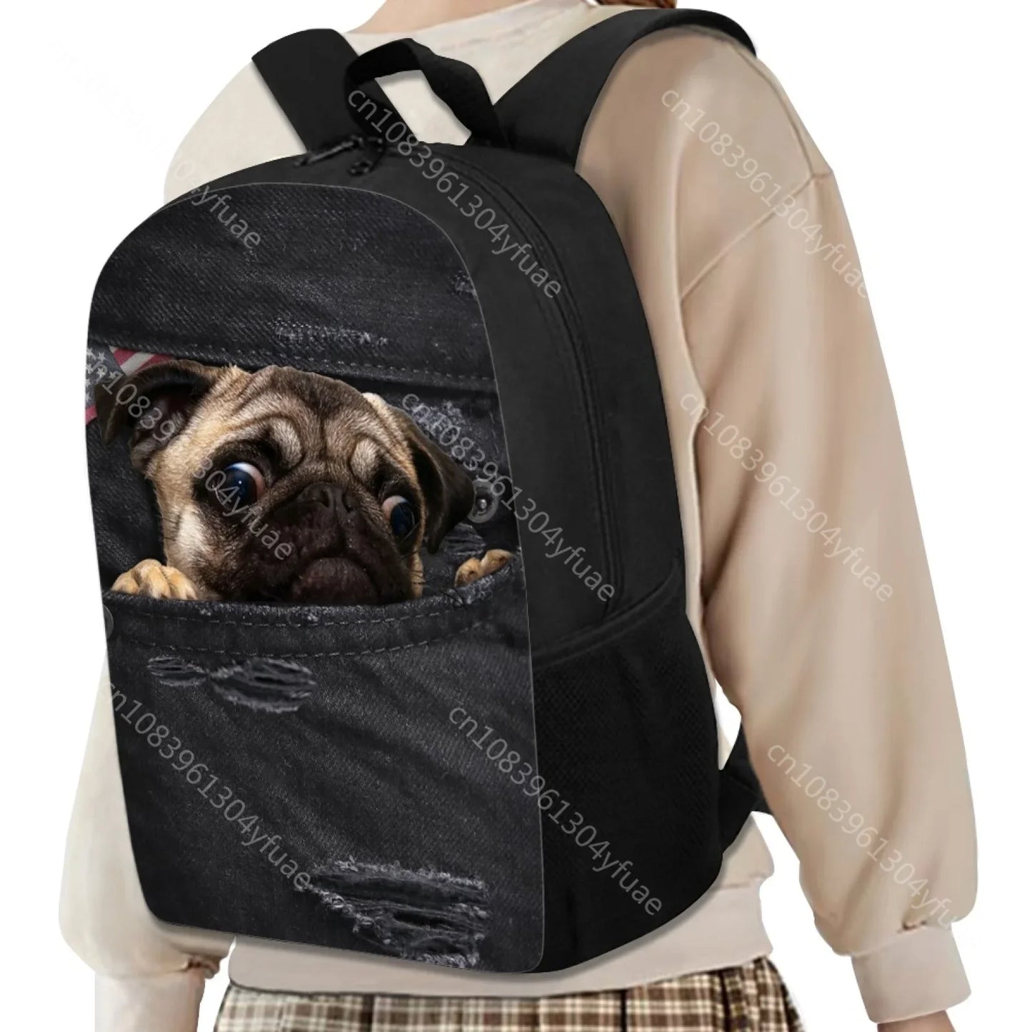 Mochilas Escolares Para Niños Niñas Lindo Perro Pug Estampado Niños Mochila Infantil Mochila Niños Mochila Mochila Mochila Escolar