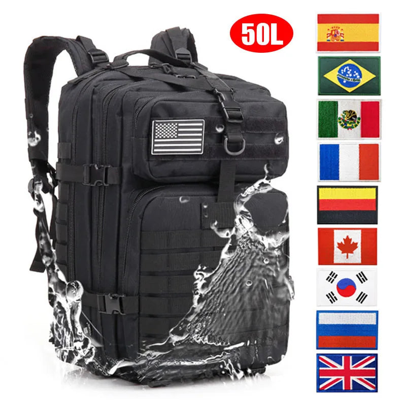 Mochila militar para exteriores de 30 l/50 l, MOLLE, para mujeres y hombres, para senderismo al aire libre, nueva mochila táctica portátil MOLLE 3P, para viajesSudadera con capucha gráfica de manga larga con bolsillo canguro.3D, Envío 0.00 $.