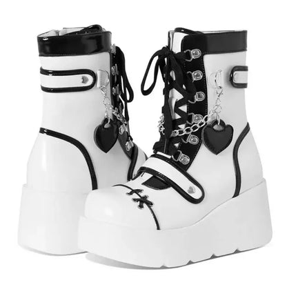 Botas de Media Pantorrilla con Cordones para Mujer | Estilo Punk Vampiro | Moda Versátil 2024 | Envío Gratis en **FLIPISHOP.COM**