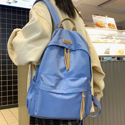 Mochila de ocio para mujer, nueva mochila de gran capacidad, para estudiantes, estilo japonés simplificado, estilo Harajuku, sólida, para adolescente