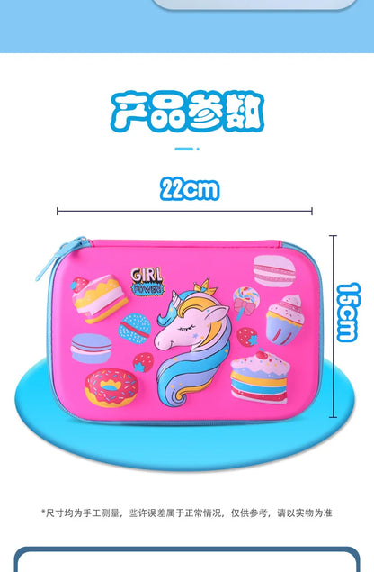 Estuche para lápices 3D de EVA, bonito estuche para lápices de gran capacidad con dibujos animados, estuche rígido 3D de EVA Kawaii, estuche de papelería para estudiantes y alumnos, estuche para lápices de regalo