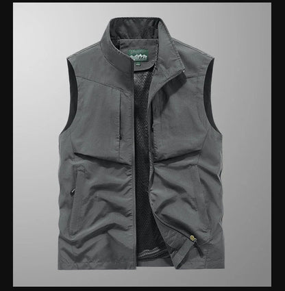 Chaleco de pesca para hombre, de talla grande 7XL 8XL, de secado rápido, para exteriores, para caza, viajes, gimnasio, jogging, deporte, sin mangas, chaqueta de malla