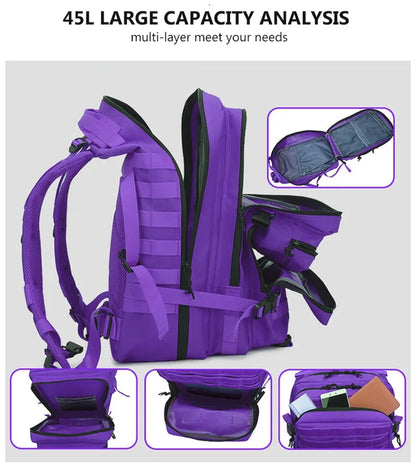 Mochila táctica Molle impermeable de 50 l para senderismo, trekking, supervivencia, caza, viajes al aire libre, camping, para hombre o mujer, Envío 0.00 $.