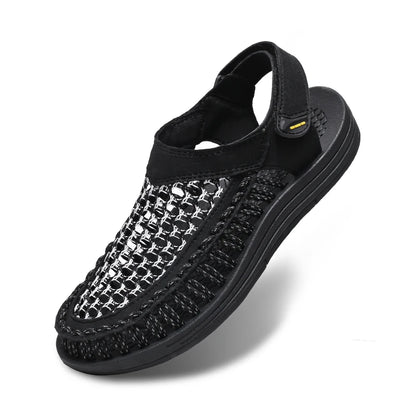 Sandalias clásicas de marca para hombre, sandalias de cuero genuino de verano para hombre, sandalias ligeras informales para exteriores, zapatillas de deporte de moda para hombre, talla 38-47, Envío 0.00 $.