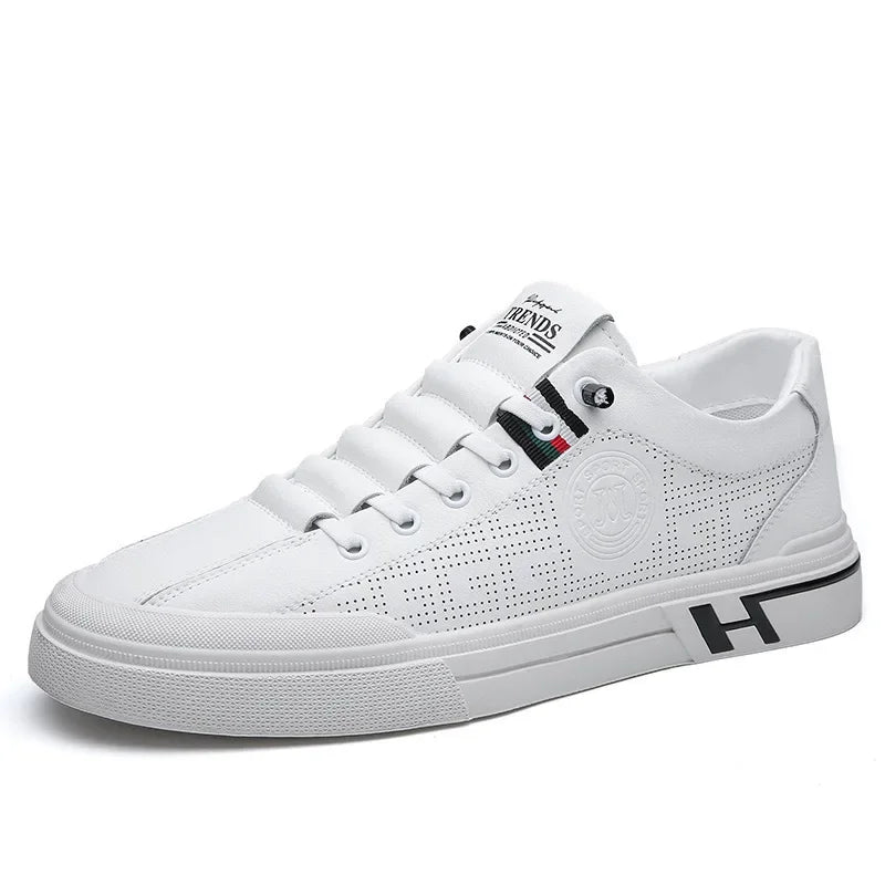 Zapatillas Blancas para Hombre | Sneakers Grabados Transpirables 2025 | Suela Gruesa y Cómoda para Estudiantes con Envío Gratis Todo el Año - FLIPISHOP.COM