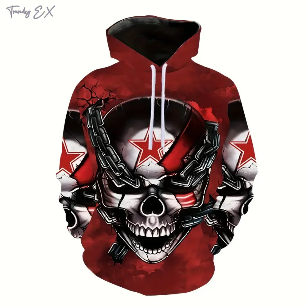 Sudadera para Hombre con Estampado 3D de Calaveras | Moda Urbana de Calle con Capucha y Bolsillo | Envío Gratis en **FLIPISHOP.COM**