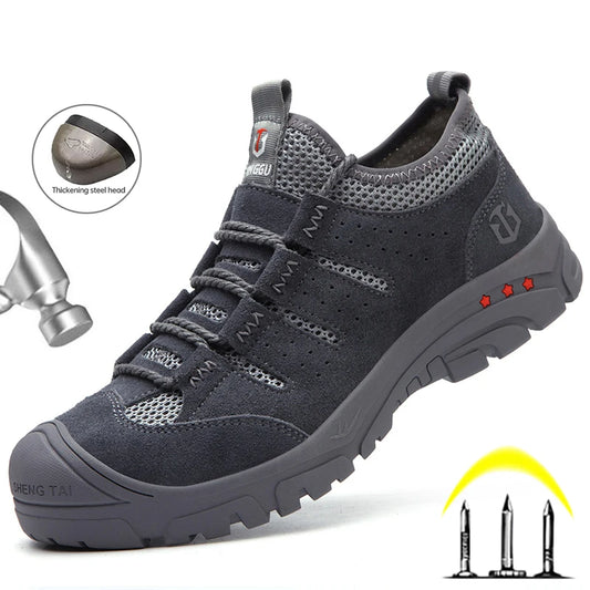 Botas, Zapatos de seguridad con punta de acero Zapatillas deportivas Zapatos de trabajo transpirables para hombre Zapatos de trabajo a prueba de pinchazos, Envío 0.00 $.