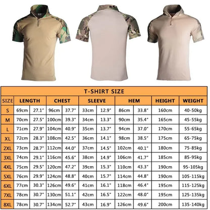 Camisetas tácticas para hombre, camisetas deportivas para exteriores, camisetas militares de secado rápido, camisa de manga corta, senderismo, caza, ropa de combate del ejército para hombre, transpirable