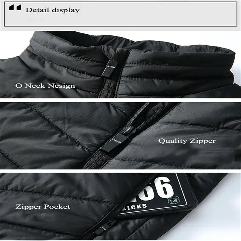 Chaleco calefaccionado de 9/13 áreas para hombre y mujer, chaqueta calefactable de invierno con USB, chaleco térmico con calefacción automática, chaqueta de plumón calefactora, chaleco Warmte.Envío 0.00 $.