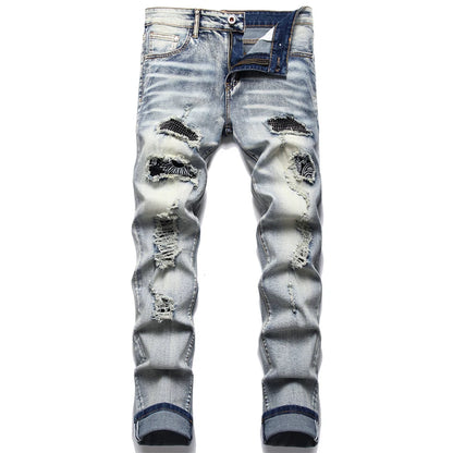 Jeans Negros Casuales para Hombre | Alta Calidad 2023 | Estilo Biker Punk | Envío Gratis en **FLIPISHOP.COM**