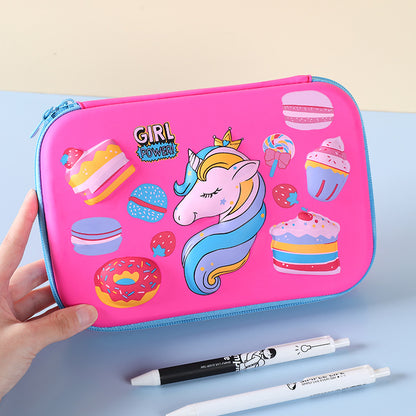 Estuche para lápices 3D de EVA, bonito estuche para lápices de gran capacidad con dibujos animados, estuche rígido 3D de EVA Kawaii, estuche de papelería para estudiantes y alumnos, estuche para lápices de regalo