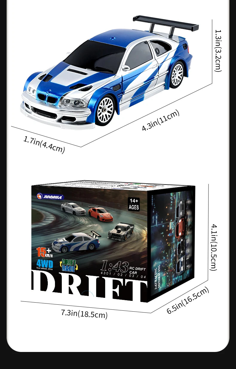 Coche de carreras Drifting PRO-RC 1/43, 2,4 G, radiocontrol, todoterreno, 4WD, alta velocidad, modelo de vehículo de motor,, Envío 0.00 $.