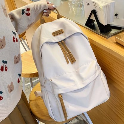 Mochila de ocio para mujer, nueva mochila de gran capacidad, para estudiantes, estilo japonés simplificado, estilo Harajuku, sólida, para adolescente