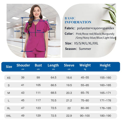 Camiseta, Unisex Uniforme médico quirúrgico Blusa Blusas médicas Blusas médicas Ropa de trabajo veterinaria Traje de hospital Mujer, Envío 0.00 $.