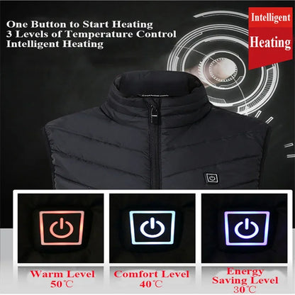 Chaleco calefaccionado de 9/13 áreas para hombre y mujer, chaqueta calefactable de invierno con USB, chaleco térmico con calefacción automática, chaqueta de plumón calefactora, chaleco Warmte.Envío 0.00 $.