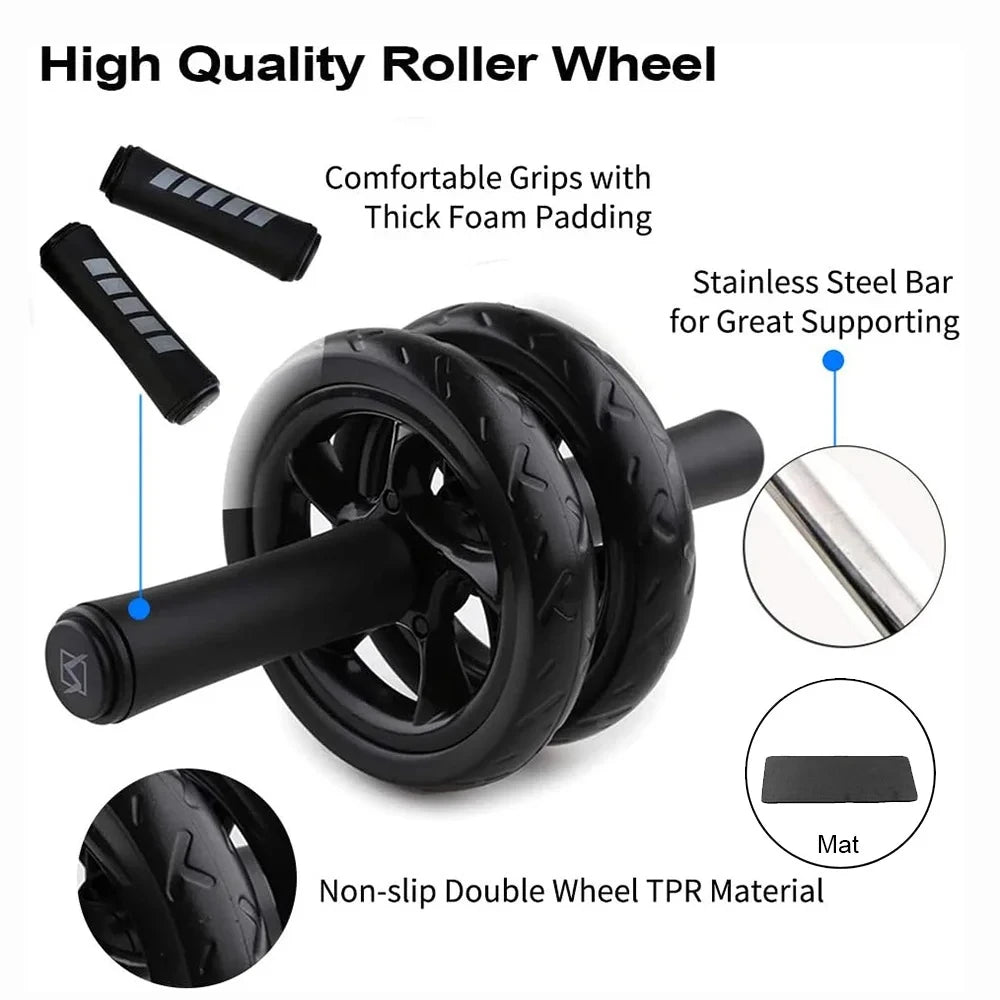 Rodillo AB Roller con Rodillera y Bandas de Resistencia | Ejercicio para Abdomen y Cintura | Envío Gratis en **FLIPISHOP.COM**