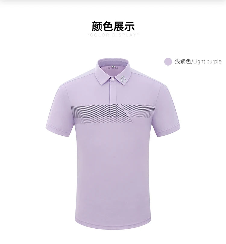 Camisas de golf para hombre, ropa de marca, transpirables, de secado rápido, de manga corta, para golfistas, cuello vuelto