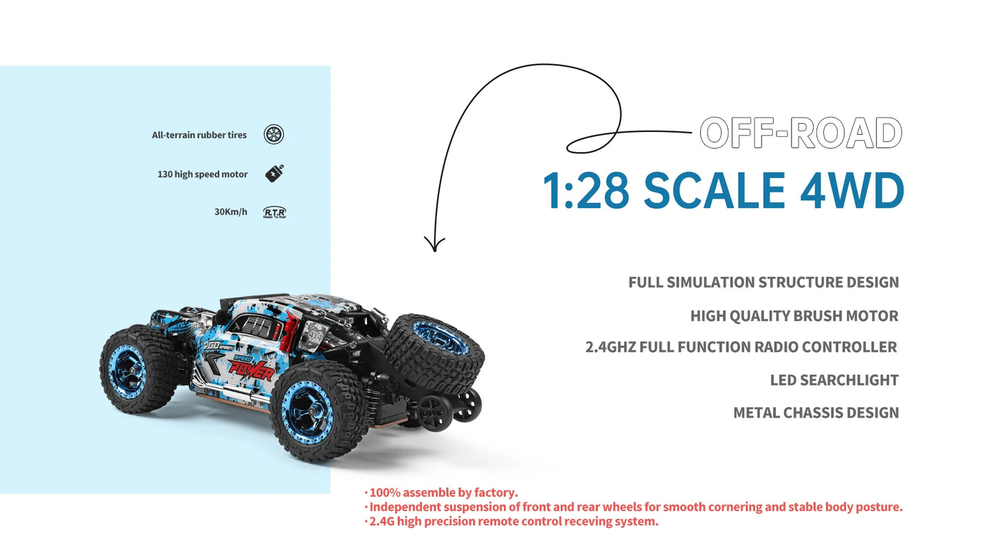 Coches Drifting PRO, WLtoys 1/28 rc coche 284010 284161 4WD Drive Off-Road 2.4G 30KM/H Coche de aleación de alta velocidad 1:28 Rally Racing Car Juguetes para niños Regalo, Envío 0.00 $.