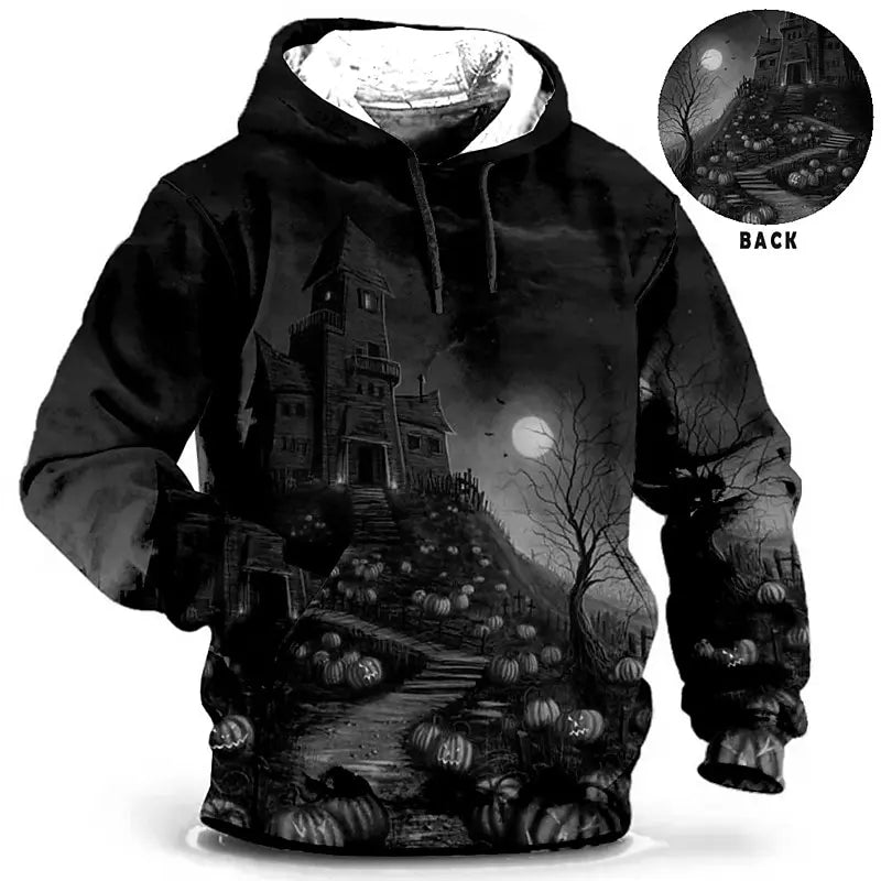 Sudadera con Capucha | Gráfica de Halloween para Hombre | Estampado 3D Completo | Moda Otoño 2025 | Envío Gratis en **FLIPISHOP.COM**