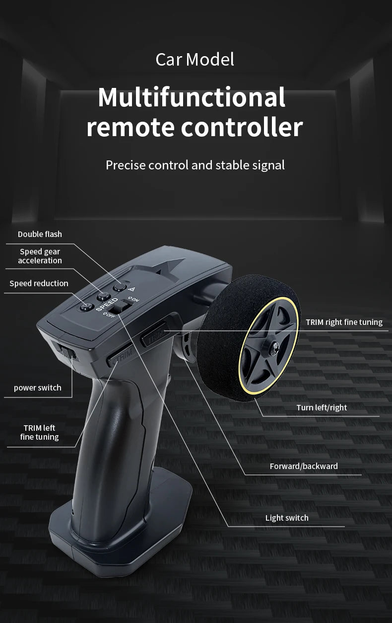 Coche de carreras a control remoto de 2,4 G y 1/43 con tracción en las 4 ruedas, todoterreno, eléctrico, de alta velocidad,, Envío 0.00 $.