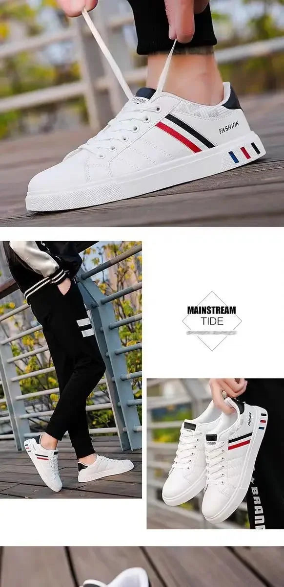 Zapatos Ligeros de Cuero Sintético | Zapatillas Deportivas Blancas para Hombre | Moda Versátil 2024 | Envío Gratis en **FLIPISHOP.COM**