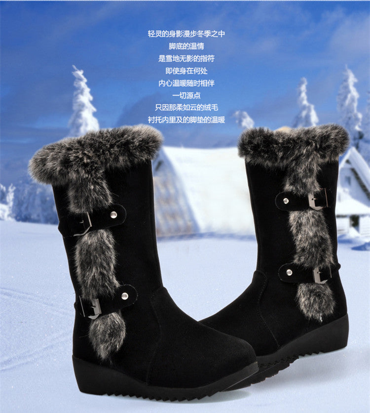 Botas Casual de Moda 2024 | Botas de Nieve Versátiles y Cálidas con Tacón Cuadrado para Mujer | Envío Gratis en **FLIPISHOP.COM**